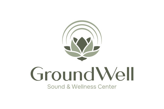 Lotus Flower Sound and Wellness Center Logo and Sound Waves