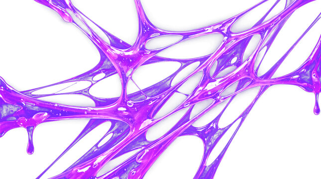 Vibrant purple liquid paint splash isolated on transparent background, glossy abstract ink texture with dynamic drips, perfect for modern graphic design and digital media.