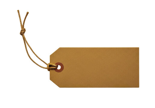 Blank brown cardboard paper tag with string for price or gift label