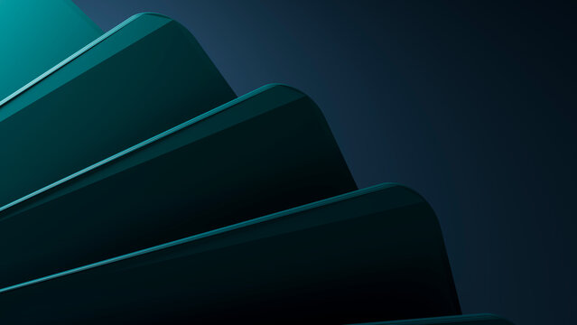 Abstract digital design with layered curved shapes and blue gradient