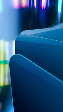 Abstract composition of smooth blue curved shapes