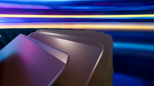 Abstract digital art with colorful layered geometric shapes and smooth