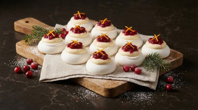 Festive Cranberry Minimal Pavlova Desserts