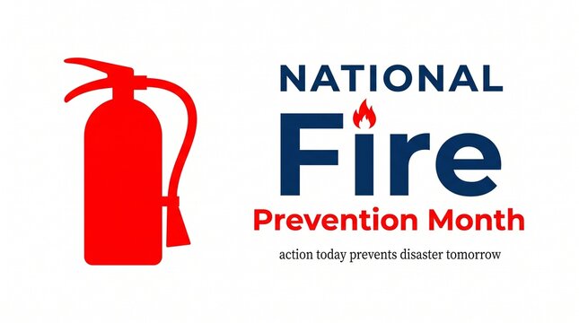 National Fire Prevention Month Awareness Vector Banner Design card or poster design template