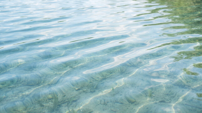 Seamless crystal clear water ripple texture featuring gentle flowing waves, soft reflections, and delicate movement, creating a clean, tranquil background ideal for presentations, websites, overlays, 