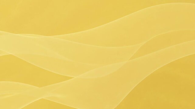 Smooth yellow translucent waves flow gracefully across a warm yellow background, elegant abstract motion, dynamic flowing lines, clean presentation, modern digital design concept.