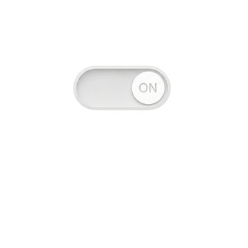 Modern white toggle switch button with on status for mobile application