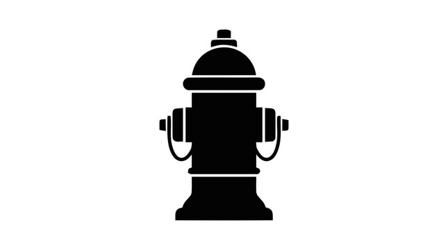 Vector illustration of fire hydrant icon silhouette on a transparent background