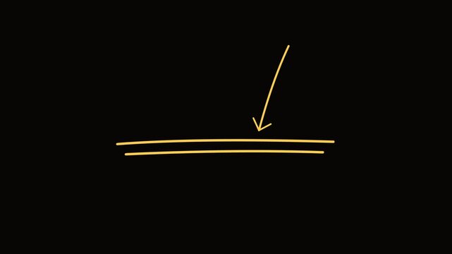 A black background featuring two parallel gold horizontal lines and a downward pointing arrow, illustrating concepts like force distribution or pressure.