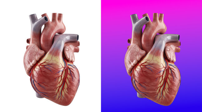 Detailed anatomical human heart 3D render