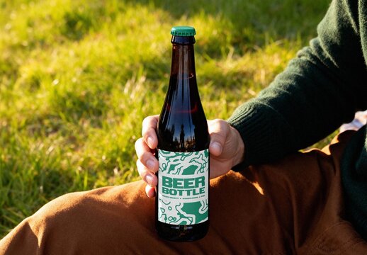 Beer Bottle Mockup For Branding And Packaging Design