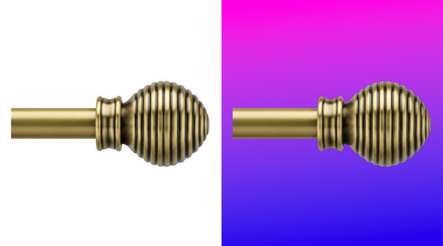 Elegant brass curtain rod finial