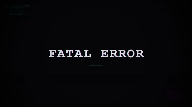 Premium seamless looping animation of a corrupted retro CRT computer terminal displaying a system error message. Features algorithmic pixel sorting, horizontal block tearing, RGB chromatic aberration,