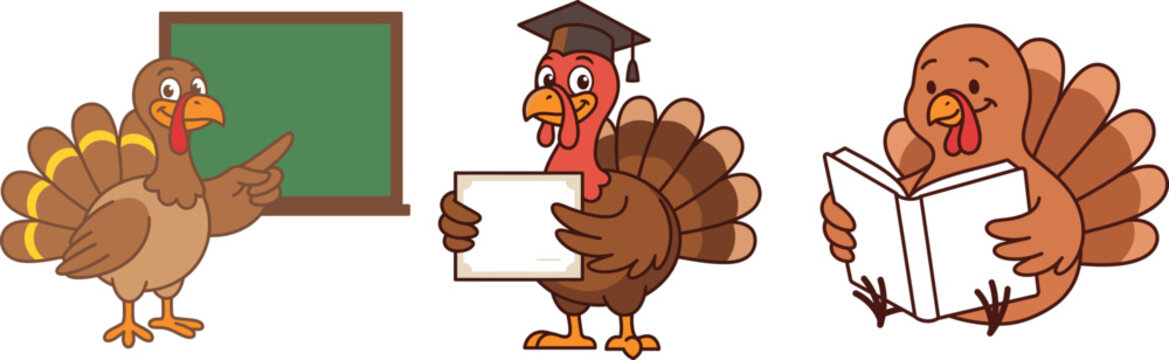 Festive and joyful thanksgiving turkey vector illustration a charming cartoon design for holiday celebrations and seasonal greetings