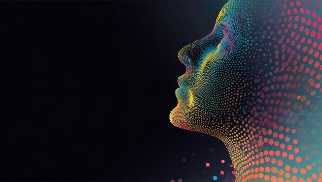 Abstract digital portrait of a face