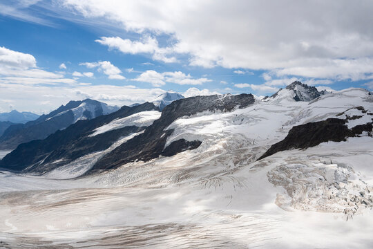 Atop the Jungfraujoc Glacier in Swiss Alps