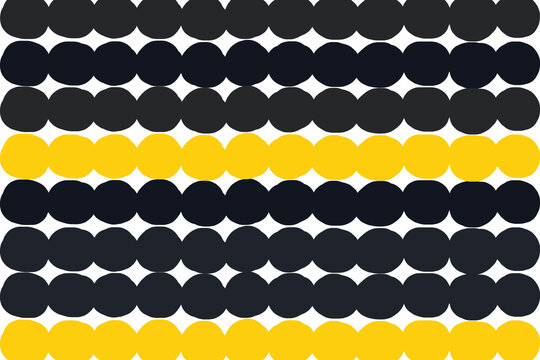 Minimalist Matte Black & Mustard Yellow Horizontal Circle Chain Pattern Asset