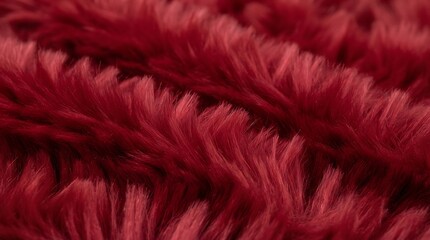 Obraz premium Soft dark red faux fur texture background with fluffy long hair fibers