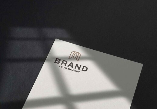 Debossed Logo Paper Mockup