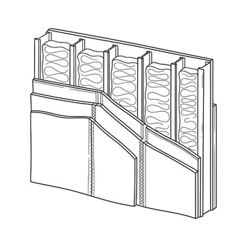 Technical Cross-Section Illustration of a Drywall Partition Wall with Thermal Insulation and Metal Studs