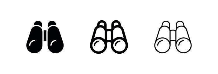 Obraz premium Binoculars Icon Set, Vision and Discovery Symbol