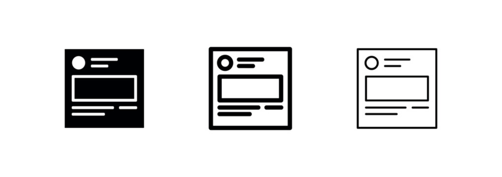 Social Media Post or Profile User Interface Icon Set