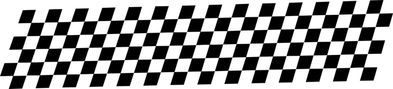 Black and white checkered racing flag pattern band with checkered
