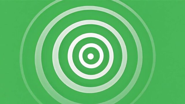 Concentric Ripple Rings Expanding on Green Screen Vector Animation 5 Seconds Video