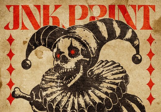 Ink Print Illustration Effect For Poster And Social Media Design