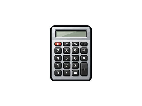 Handheld Calculator With Black Keys And Display Vector Illustration