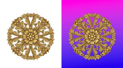 Intricate gold floral decorative motif background © Abdur