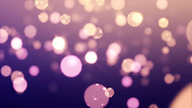 Soft Bokeh Lights Background - A beautiful and dreamy background features a scattering of soft, glowing bokeh lights in shades of pink and gold against a dark purple gradient.