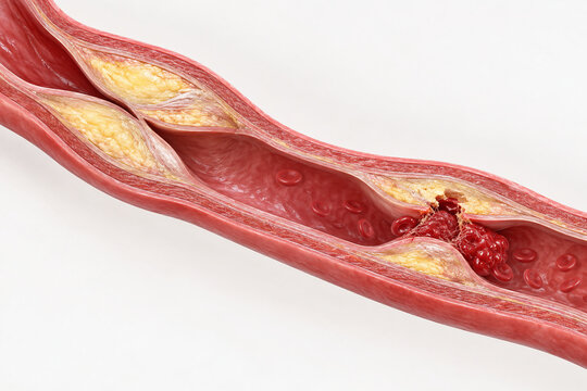 Artery With Plaque Rupture and Acute Blood Clot