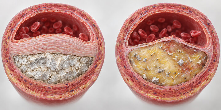Stable and Vulnerable Arterial Plaque Comparison