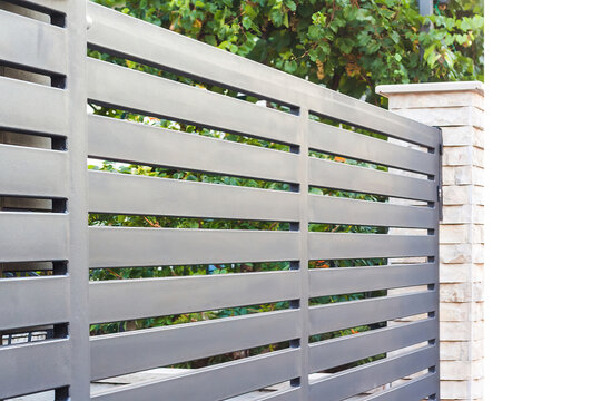 Modern fence with aluminum or metal shutter
