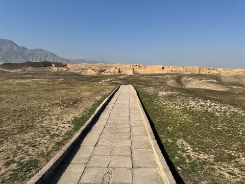Parthian Fortresses of Nisa ancient mudbrick ruins near Ashgabat, Turkmenistan