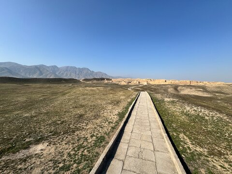 Parthian Fortresses of Nisa ancient mudbrick ruins near Ashgabat, Turkmenistan