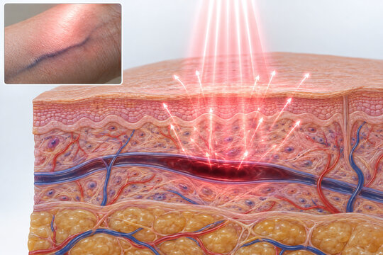 Near Infrared Light Revealing Superficial Vein Beneath Skin