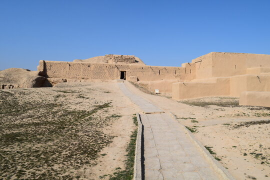 Parthian Fortresses of Nisa ancient mudbrick ruins near Ashgabat, Turkmenistan