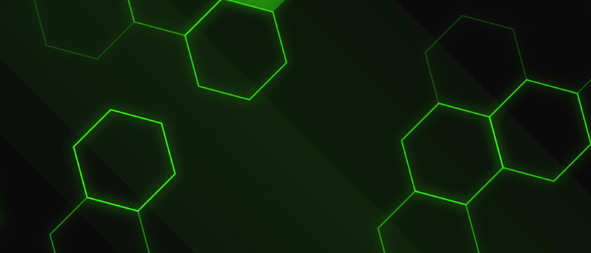 abstract green background with hexagons, modern green cool wallpaper