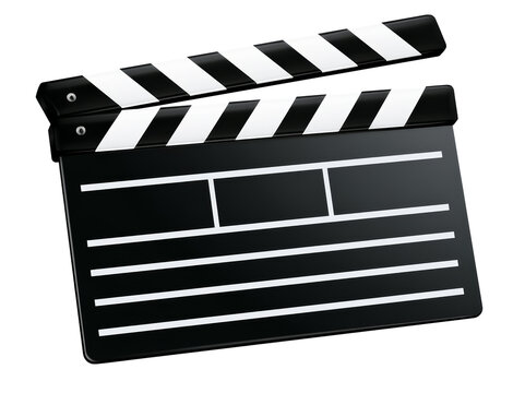 Blank movie clapper board. Entertainment film industry element. Generative AI technology.	