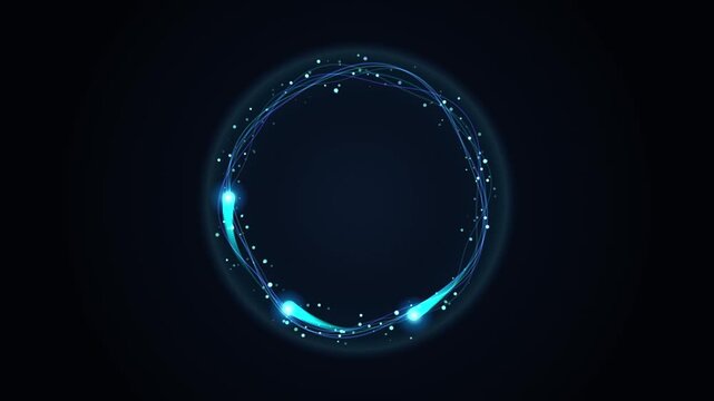 Glowing Blue Particle Circle Light Streak Motion Graphics Loop