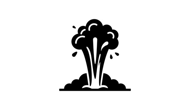 Geyser eruption vector icon isolated on white background, hot spring water explosion silhouette symbol