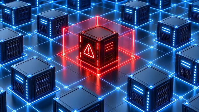 Cybersecurity threat detection identifying vulnerable server node within an enterprise datacenter network grid