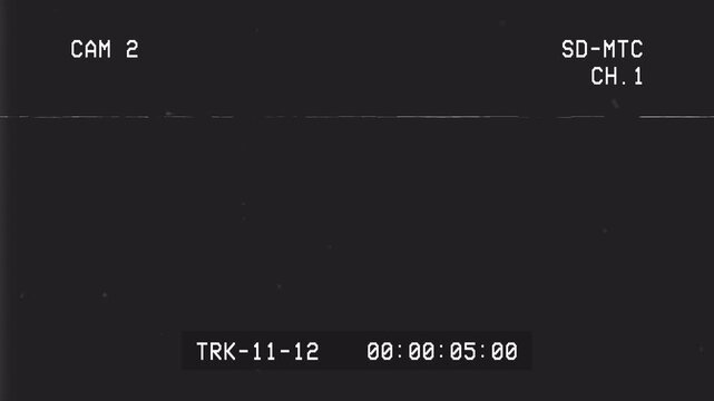 Retro vhs video camera recording viewfinder rec glitch overlay screen blend loop. 4K animation with alpha channel