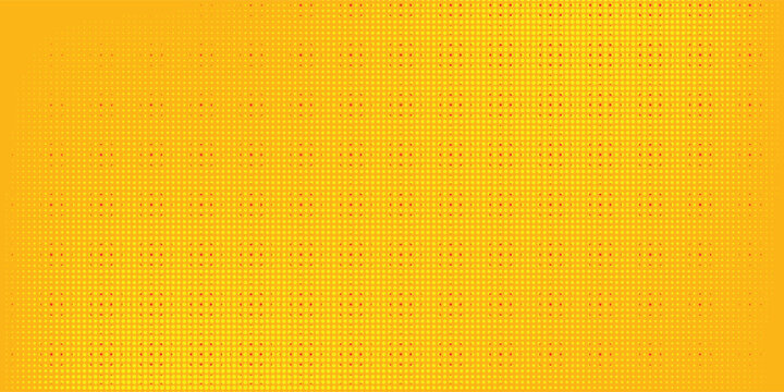 Yellow Halftone Dotted Gradient Background With Retro Comic Texture.
