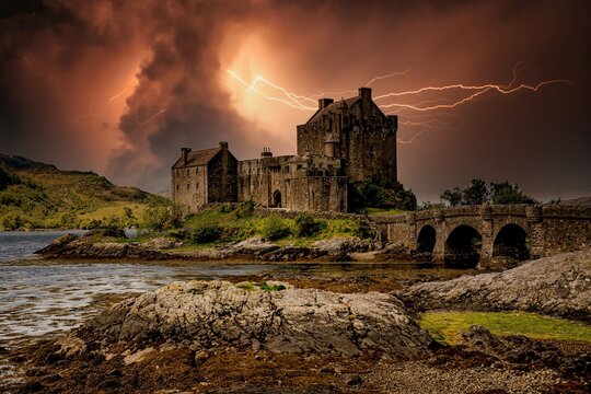 Eilean Donan Castle, a famous historic landmark located in the Western Highlands of Scotland
