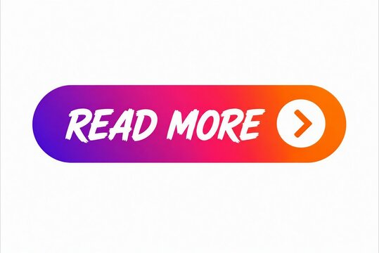 Bright read more button with arrow icon in gradient background