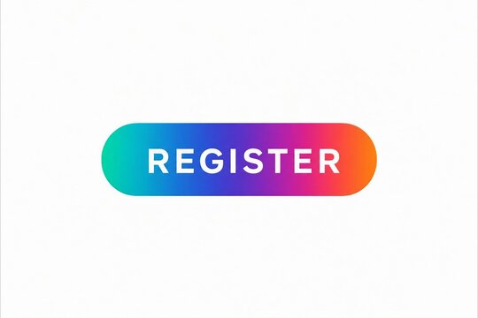 Modern colorful register button with gradient effect