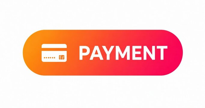 Modern payment button with credit card icon on colorful gradient background